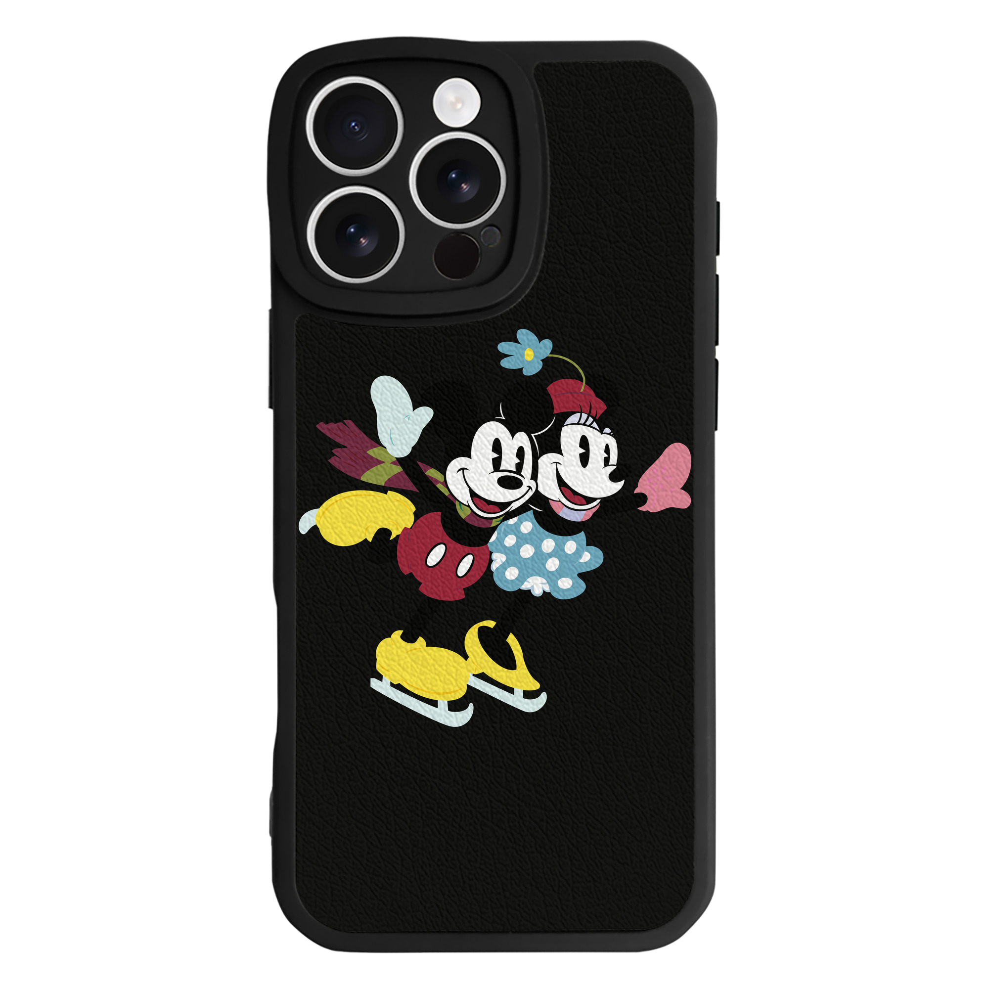 （画像用） ミッキーマウス Mickey Mouse 【iPhone 16シリーズ対応】シリコンスマホケース（レザー調） 材質：シリコン